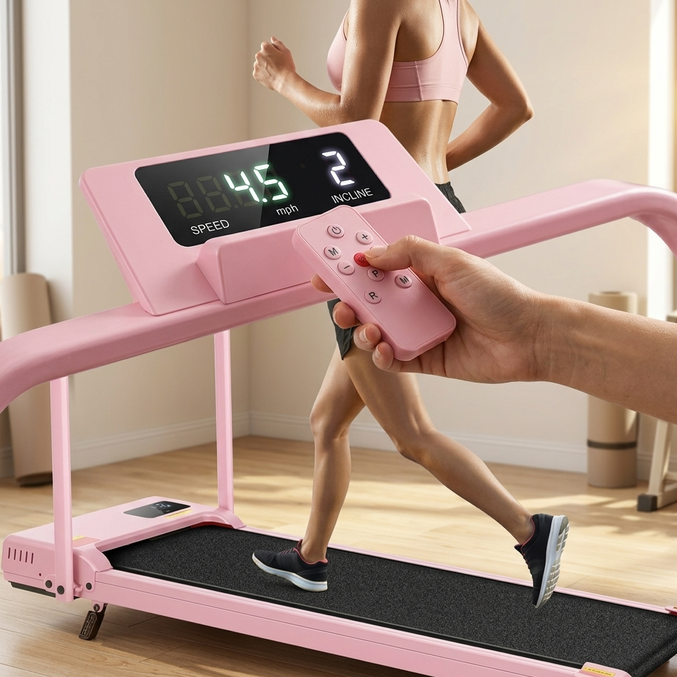 Unfold the treadmill in seconds